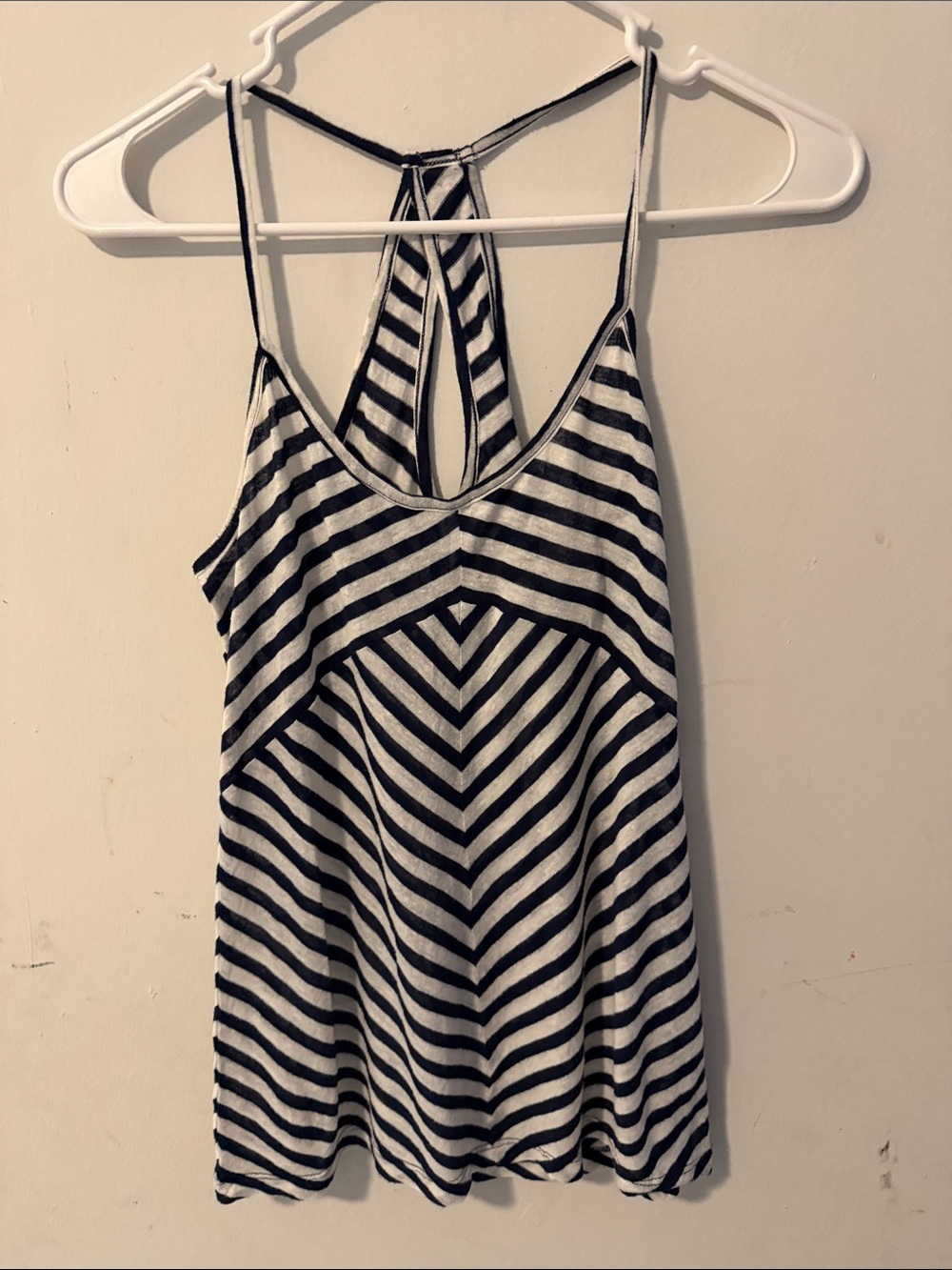 Club Monaco Black and White Striped Racerback Camisole